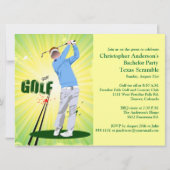 Invitation Golfer Golf Golf Green soirée de bachelor. (Dos)