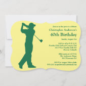 Invitation Golfer Golf Vert bronze 40e anniversaire Invitatio (Dos)