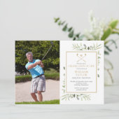 Invitation Golfer Green Célébration de la vie Photo (Debout devant)