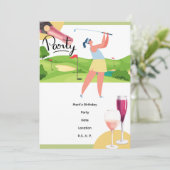 Invitation Golfer Partons Tee pour la fête (Debout devant)