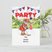 Invitation Golfeur CAT golf Party 4 juillet Jour de l'Indépen (Debout devant)