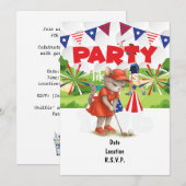 Invitation Golfeur CAT golf Party 4 juillet Jour de l'Indépen (Devant / Derrière)