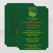 Invitation Golfeur Golf Golfing Balle et Drapeau 30e Annivers (Devant / Derrière)