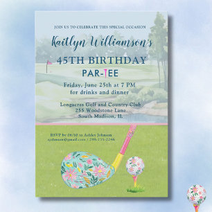 Invitation * Golfeuse personnalisée pour une fête d'anniversa