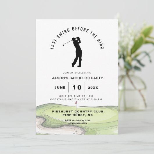 Invitation Golfing Bachelor Party (Debout devant)
