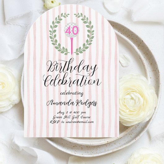 Invitation Golfing Birthday Party