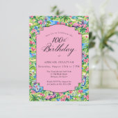 Invitation golfique avec impression rose et verte (Debout devant)