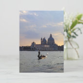 Invitation gondole vénitienne au coucher du soleil - Italie (Debout devant)