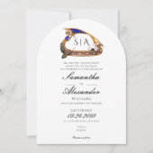 Invitation Gondole vénitienne avec parents Noir Blanc Mariage (Devant)