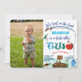 Invitation Gone Fishing 2e anniversaire Little Fisherman Phot (Devant)