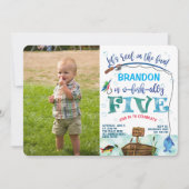 Invitation Gone Fishing 5e anniversaire Little Fisherman Phot (Devant)