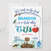 Invitation Gone Fishing, O-fish-ally, 2e anniversaire de pêch (Devant)