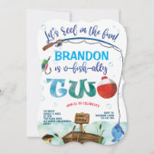 Invitation Gone Fishing, O-fish-ally, 2e anniversaire de pêch (Devant)