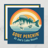 Invitation Gone Perching at the Lake House Birthday Sticker (Devant / Derrière)