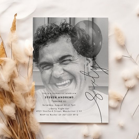 Invitation Gonflage de soixante ballons | Photo fête d'annive