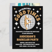 Invitation Good Times Super Black & Gold Bachelor Party (Devant / Derrière)