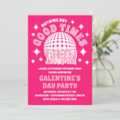 Invitation Good Times Super Pink Galentine's Day Party (Debout devant)
