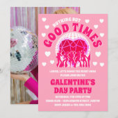 Invitation Good Times Super Pink Valentine's Day (Devant / Derrière)
