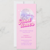 Invitation Good Times Super rose fête d'anniversaire Invitati (Devant)