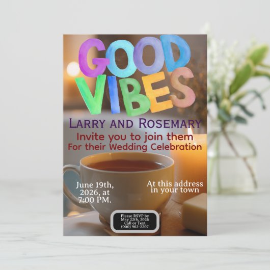 Invitation Good Vibes (Debout devant)
