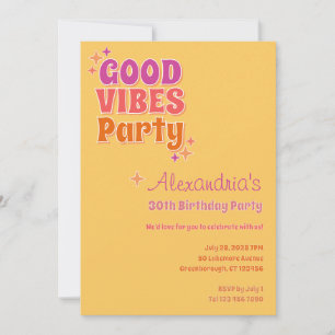 Invitation Good Vibes Summer 30th Birthday Party
