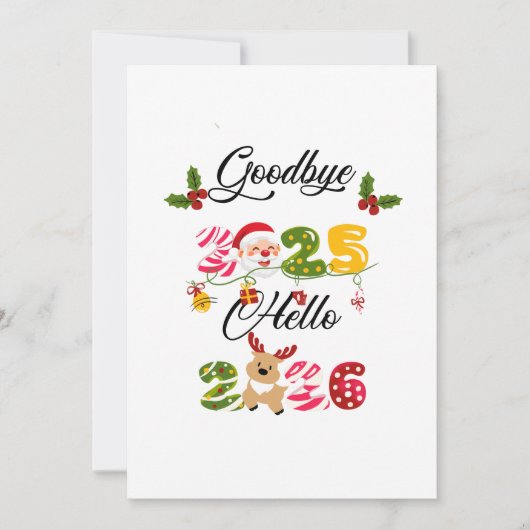 Invitation Goodbye 2025 Hello 2026 New Year Design (Devant)