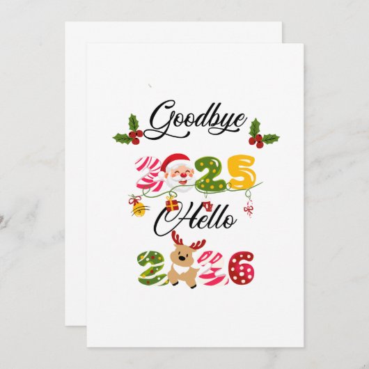 Invitation Goodbye 2025 Hello 2026 New Year Design (Devant / Derrière)