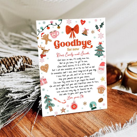Invitation Goodbye For Now From Your Elf Christmas Letter
