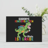 Invitation Goodbye Kindergarten Hello 1st Grade T Rex School (Debout devant)