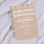 Invitation Goodbye Thirtis Hello Forties Modern 40th Birthday