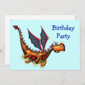 Invitation Goofy Flying Dragon Birthday Party (Devant / Derrière)