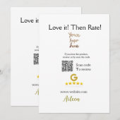 Invitation Google évaluez-nous avis commande achat entreprise (Devant / Derrière)