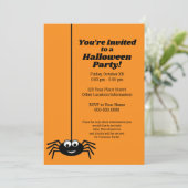 Invitation Googly moderne Eye Spider Halloween Party (Debout devant)