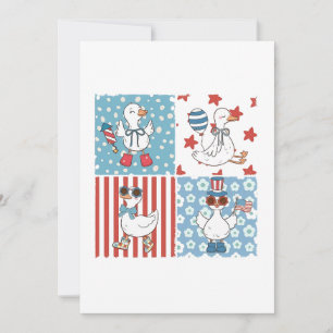 Invitation Goose American Usa Flag Jour commémoratif 4 juille
