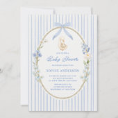 Invitation Goose Gosling Cottage Blue Baby Shower (Devant)