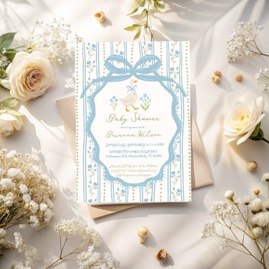 Invitation Goose nursery rhymes baby shower