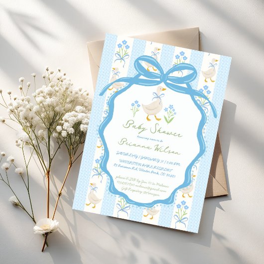 Invitation Goose nursery rhymes baby shower