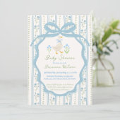 Invitation Goose nursery rhymes baby shower (Debout devant)