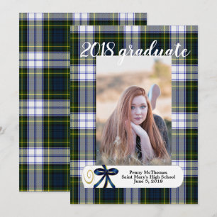 Invitation Gordon Robe Plaid Photo Graduation Annouement