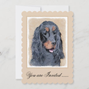 Invitation Gordon Setter Peinture - Joli art original chien