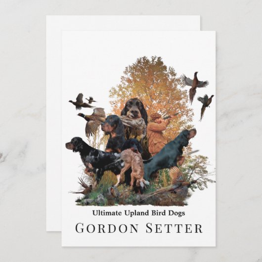Invitation Gordon Setter, saison de chasse (Devant / Derrière)