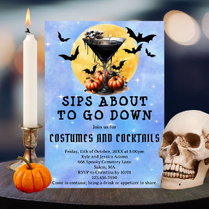 Invitation Gorgées Prêtes À Descendre Martini  Soirée Hallowe