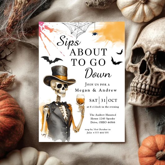 Invitation gorgées sur le point de descendre fête Halloween