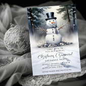 Invitation Gorgeous Snowman Frosted Forest Ornament Exchange