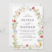 Invitation Gorgeous Wildflower Wreath Wedding (Devant)