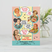 Invitation Gossiping Fête des mariées femme au foyer (Debout devant)