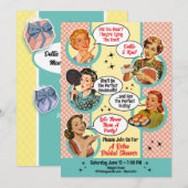 Invitation Gossiping Fête des mariées femme au foyer (Devant / Derrière)