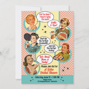 Invitation Gossiping Fête des mariées femme au foyer