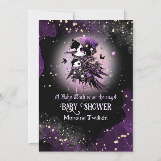 Invitation Goth Baby Girl livrée par Crow Moonlight (Devant)