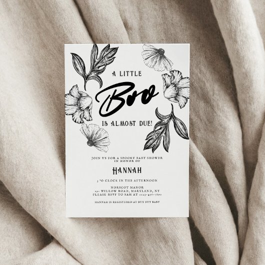 Invitation Goth Baby shower Fleurs de tatouage